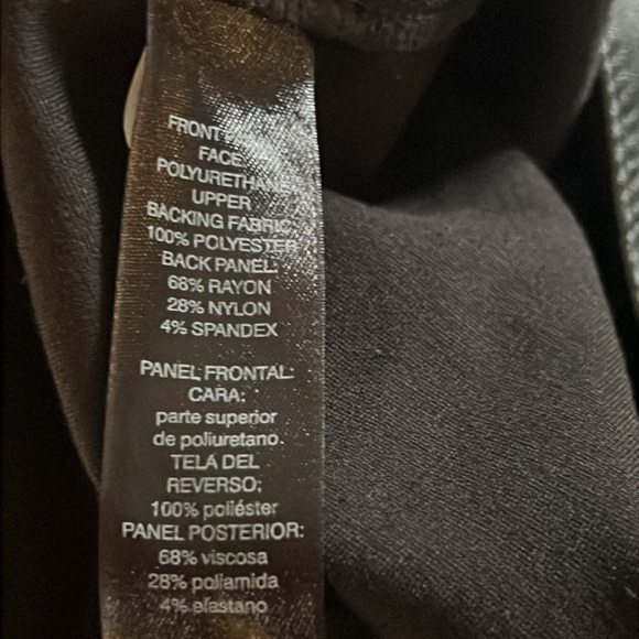 NWOT WHBM Black Vegan Leather Front Leggings - Picture 9 of 9